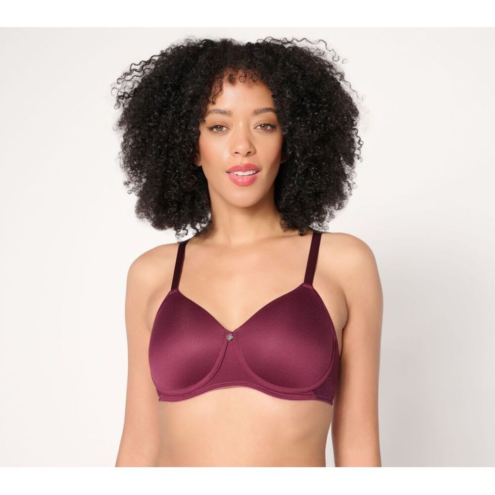 Breezies Women's Bra Sz 40C Radiant Lace Wirefree T-Shirt Purple